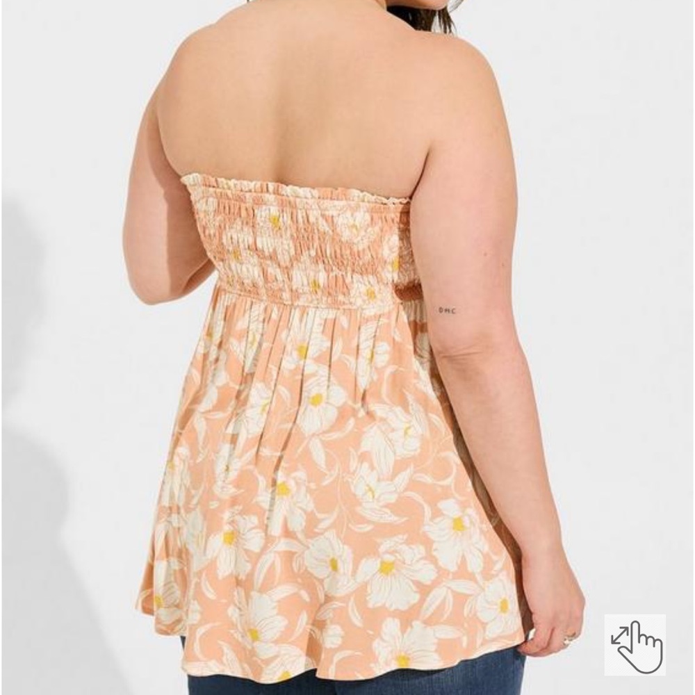 Torrid Rayon Slub Smocked Tube Top - Picture 2 of 2